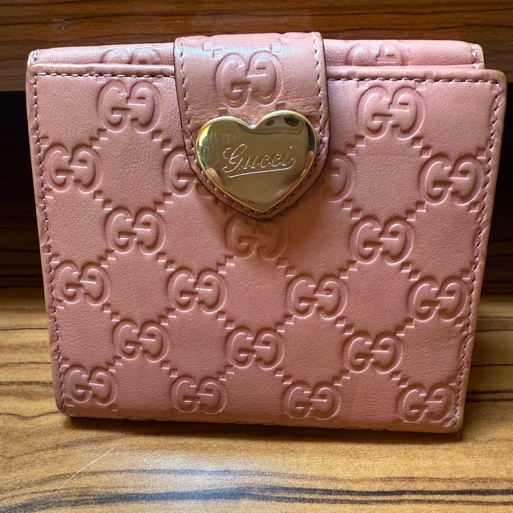 Gucci Pink Leather Compact Wallet